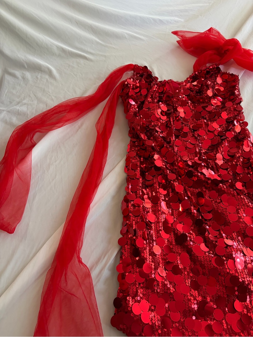Sequin Mini Dress - Red - Picture 5 of 12